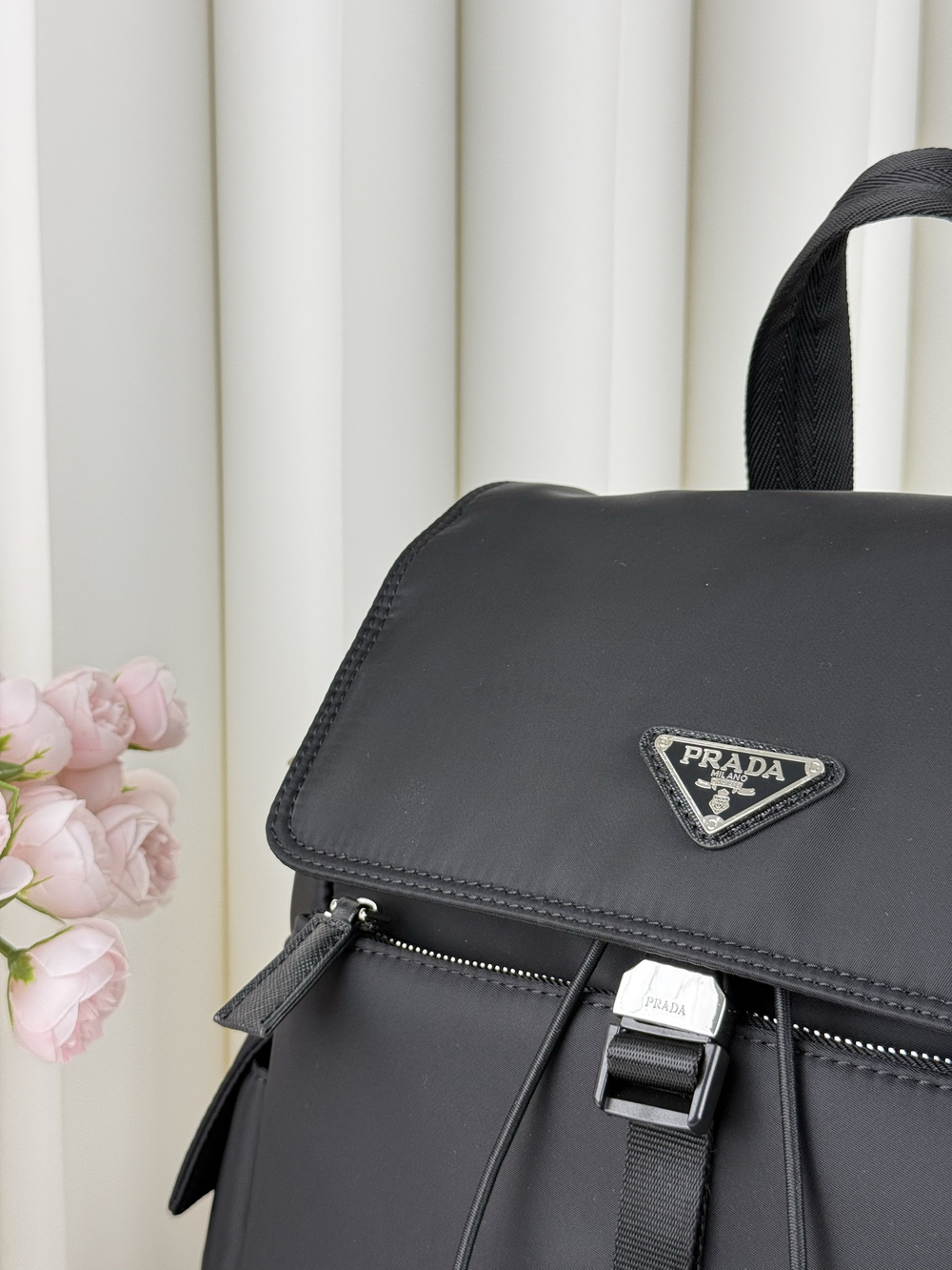 🌹Prada Re-Nylon Drawstring Backpack Triangle Logo - Picture 5 of 9